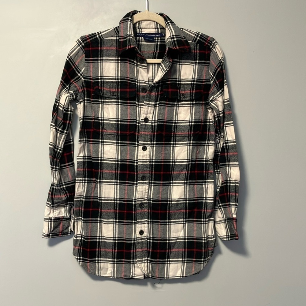 Ralph Lauren Sport plaid flannel cotton button down shirt